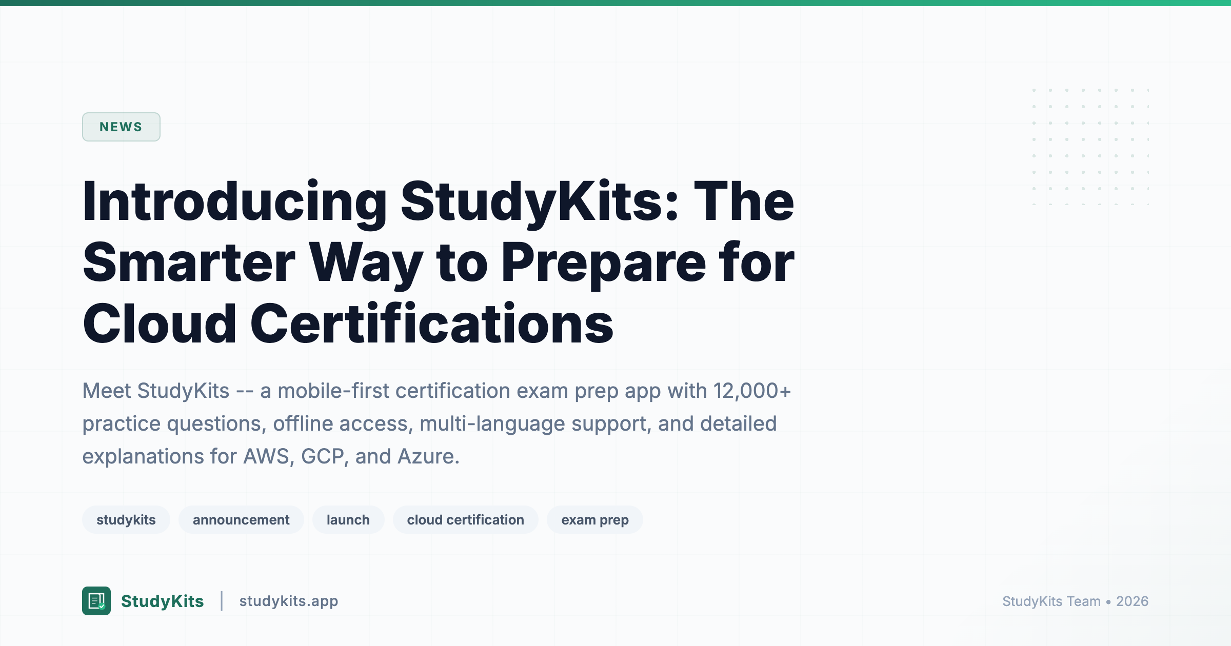 Introducing StudyKits: The Smarter Way to Prepare for Cloud Certifications — hero